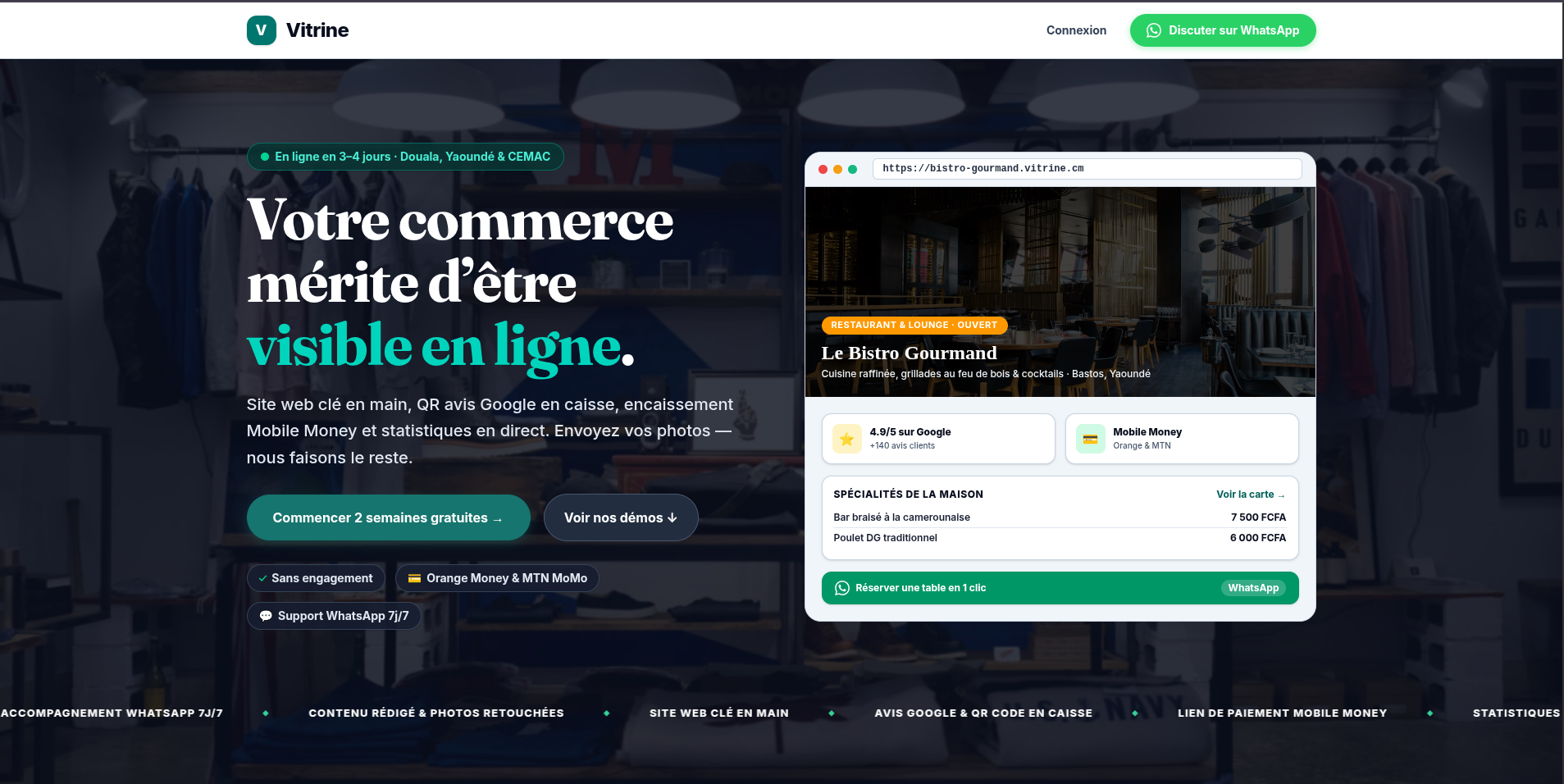 Aperçu de la solution Vitrine